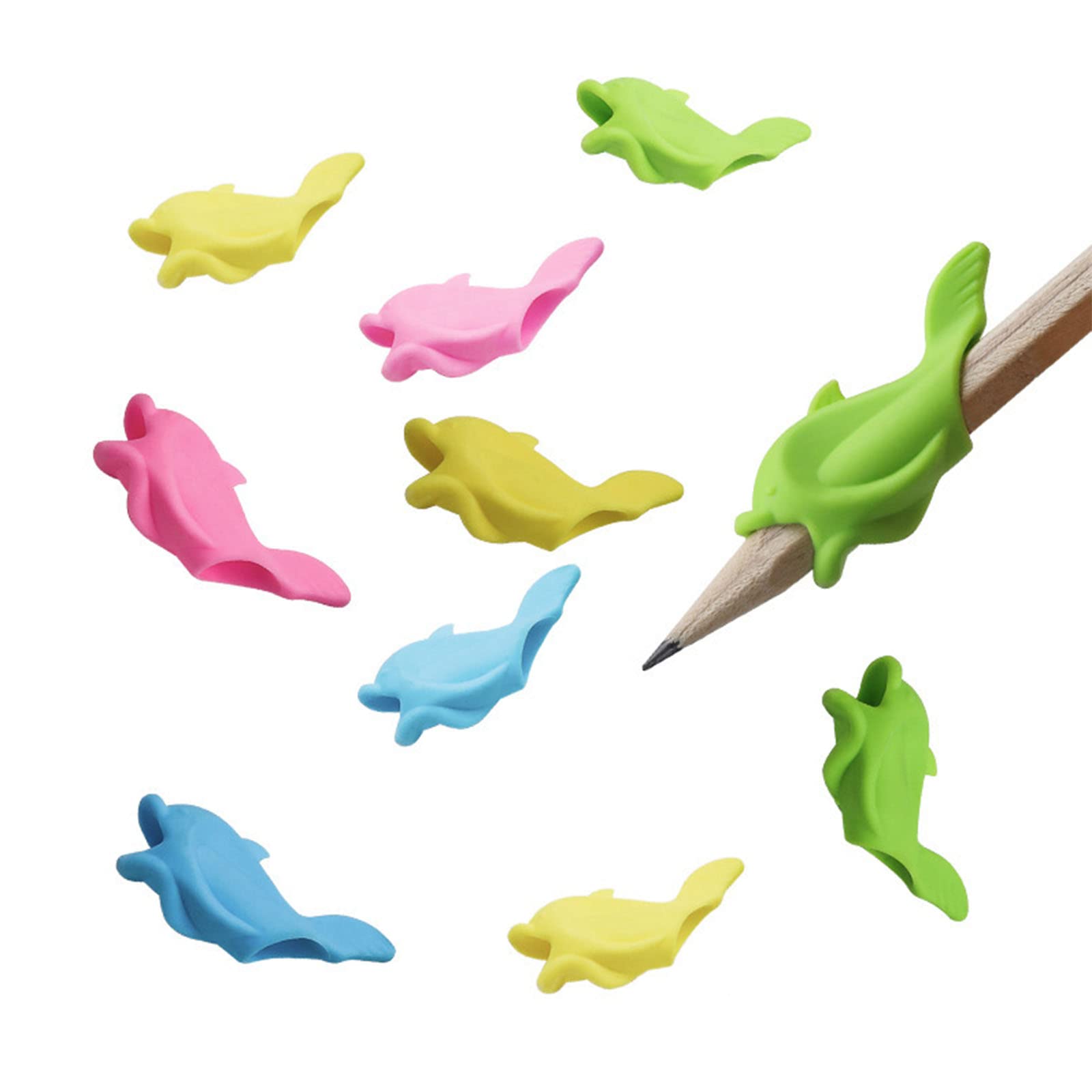 24 Piezas Soporte de Lápiz de Niños, Agarres para Lápices, Ayuda de Escritura para Niños, Ayuda para Aprender a Escribir, Agarre para Niños, para Zurdos y Diestros, Color Aleatorio