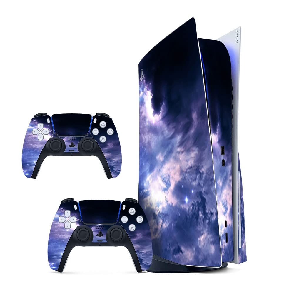 GADGETS WRAP Printed Vinyl Skin Sticker Decal for Sony PS5 PlayStation 5 Disc Edition Console & 2 Controller (Skin Only, Console & Controller not Included.) - Purple Skies (B0BW3VNCJB) Amazon Price History, Amazon Price Tracker