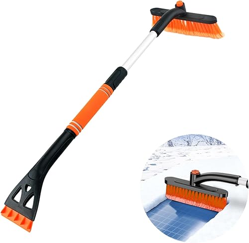 Miniatura 7 de Augeny Rascador y cepillo de nieve para automóvil de 25 pulgadas, cepillo de nieve desmontable sin arañazos 3 en 1 con cómodo agarre de espuma,