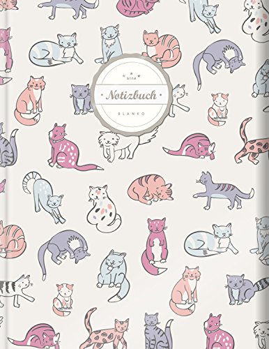 Blanko Notizbuch (©Star, A4, 156 Seiten, Softcover) || Mit Register + Seitenzahlen || Leeres Notizbuch zum Selbstgestalten, Zeichenbuch, Skizzenbuch, Blankobuch, Malbuch „Kätzchen“ Cover