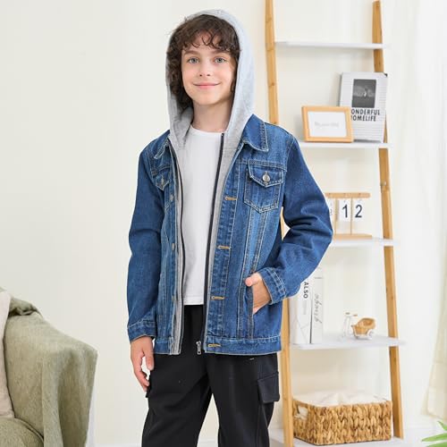 Boys' Denim Jacket Outerwear, 12M-14 Years4