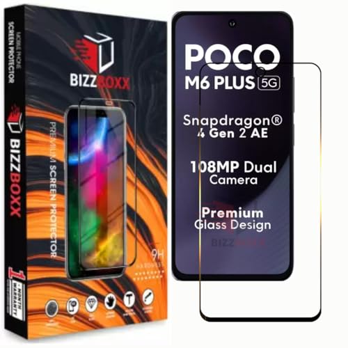 Image of Compatible With POCO M6 Plus 5G Tempered Glass Screen Protector With Precise Edges - High Definition, Shatterproof, Easy Install, Anti-Fingerprint (POCO M6 Plus 5G) - Pack of 1