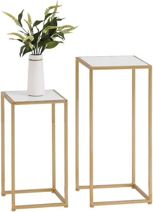 Marble Nesting Table Living Room Bedroom Home Office, 2 Piece Set, Laminate- Size Optional