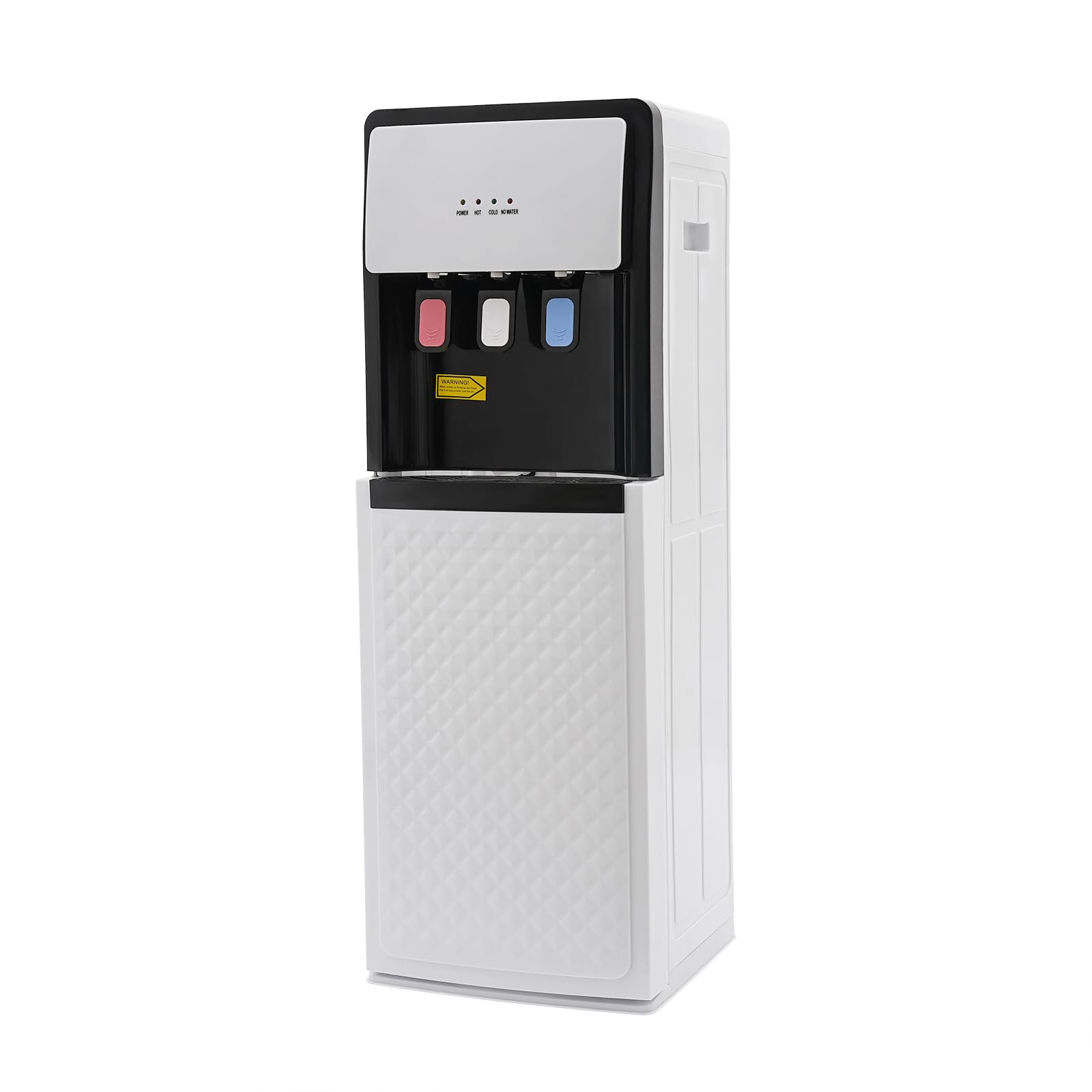 Bottom Loading Water Cooler Water Dispenser, Heating and Cooling, 3 Water Outlets, Overheat Protection, Removable Water Collection Box, Side Grip (White)