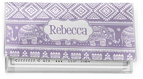 RNK Shops Personalized Baby Elephant Vinyl Checkbook Cover