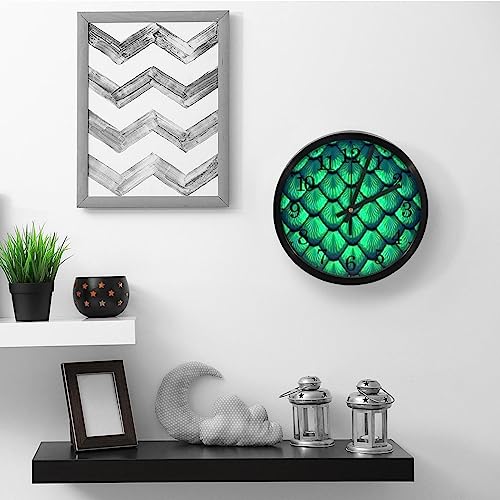 Horloge murale à quartz durable au style écailles de sirène unique