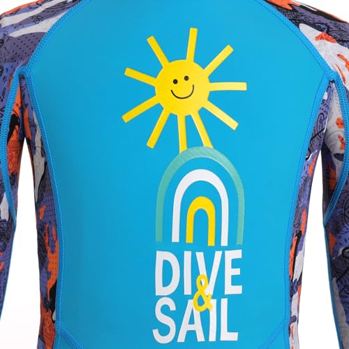 Image of OBEEIIOBEEII Kids Full Body Swimsuit Boys Girls Long Sleeve Rash Guard Swimwear One Piece Bathing Suit Surfing Suit
