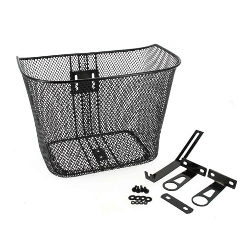 Hapo-G - Panier Avant Vélo Acier 20L Noir - Fixation Fixe - Dimensions 32 x 25 x 25 cm - Panier pour Potence de diamètre 25,4 mm ou 28,6 mm - Panier pour Courses ou Transport d'Accessoires