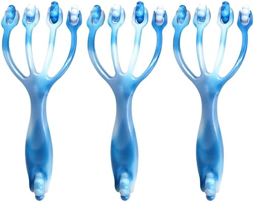 Healifty Rodillo de masaje de cuatro garras de 7.5 pulgadas, herramienta de masaje muscular de mano para cuello, espalda, piernas y alivio del dolor