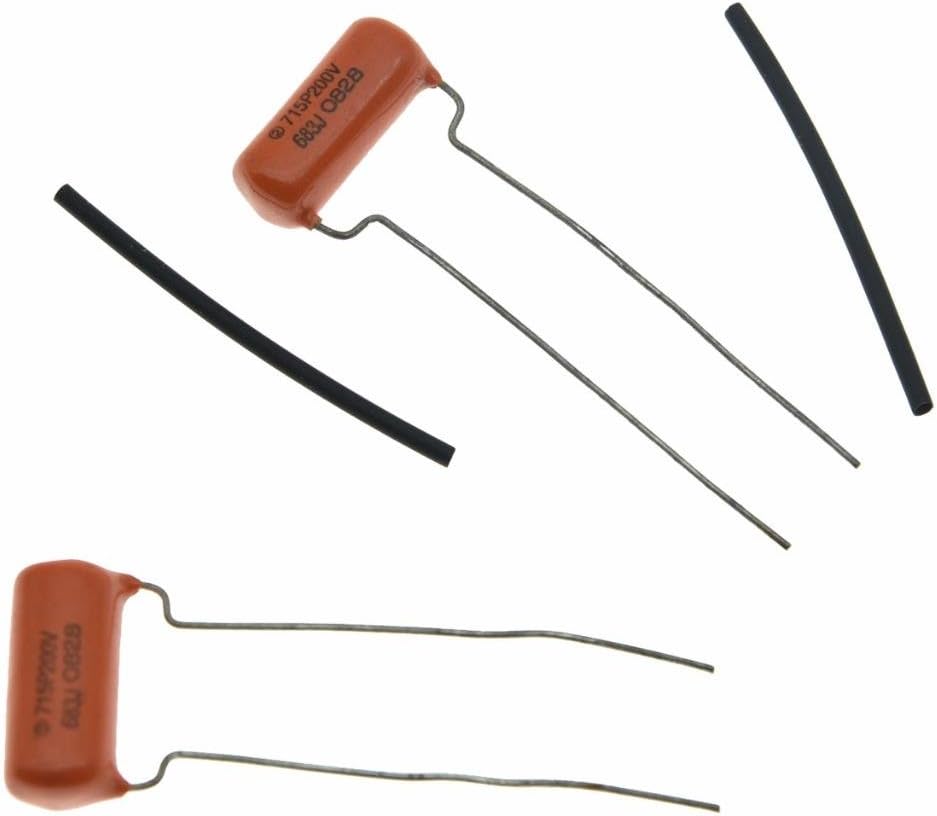 Set of 2 Sprague Guitar Bass 225P Orange Drop Capacitor Caps .068uF 200v Guitar Tone Cap Capacitors