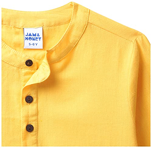 Image of Amazon Brand - Jam & Honey Cotton Boy Festive Printed Kurta And Pyjama Set Which Is Both Comfortable And Stylish