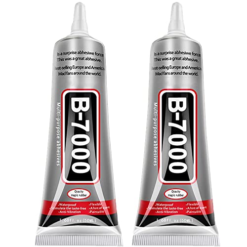 Image of B7000 Jewelry Glue for Jewelry Making, FITTDYHE 2 Pieces 50ML /19oz Transparent Glue Rhinestone Transparent Glue Fabric Glue, Multi-Purpose Super Adhesive B-7000 Glue Nail Art for Phone Repair