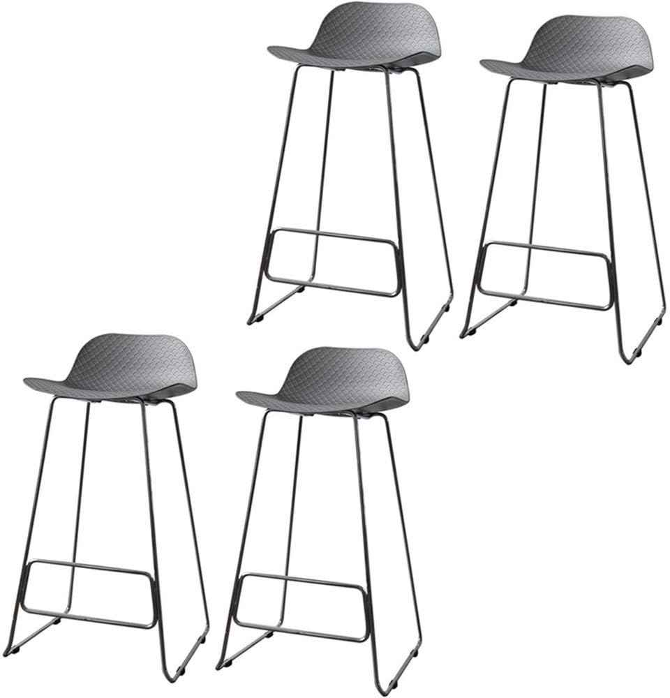 Tall Bar Stools Set of 4 Grey Breakfast Dining Stools for