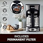 Mueller 12-Cup Drip Coffee Maker - Borosilicate Carafe, Auto-Off, Reusable Filter, Anti-Drip, Keep-Warm Function, Clear Water Level Window Coffee Machine, Kitchen Essentials & Accessories - Image 5