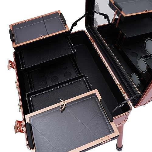 Valise rolling maquillage avec LED miroir pour esthéticienne nomade - 6