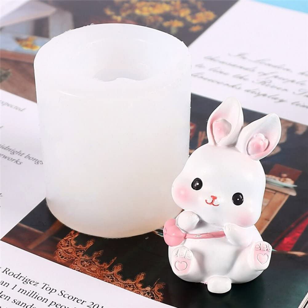 moules en silicone, Lot de 4 moules en silicone en forme de lapin de Pâques for savon, bougie, décoration de gâteaux, plusieurs tailles