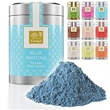 Tea Uniqo – Blau Matcha Pulver - Butterfly Pea Pulver als Natürliches Farbmittel – Schmeterlingerbsen Pulver, 100% natürlich, in wiederverschließbarer Dose