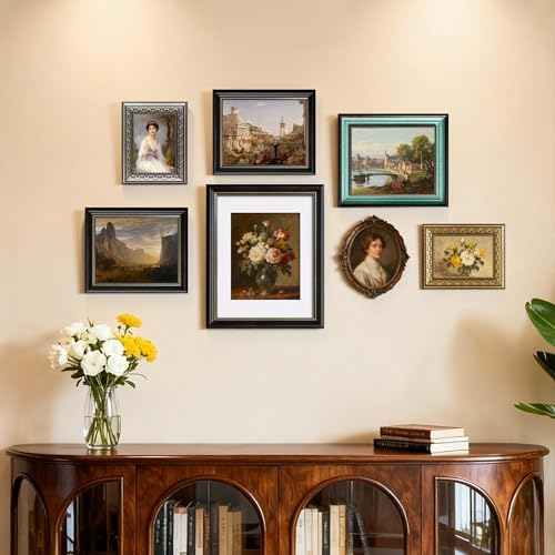 Image of 8x10 Vintage Picture Frames,Ornate Picture Frame for Wall Decor,1 Pack Antique Picture Frame,Brown