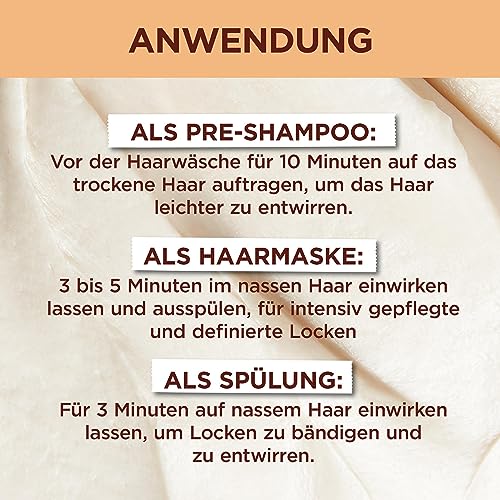 Garnier Kakao Butter 3in1 Haarmaske für trockenes und lockiges Haar, Leave In für intensive Pflege und Definition, Vegane Formel mit natürlichen Inhaltsstoffen, Fructis Hair Food, 1 x 400 ml – Bild 4