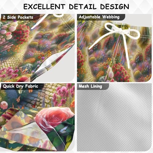 Swimming Clothes for Boys, Anti-Chafe Swim Trunks Boys 2 T, Colorful Garden3