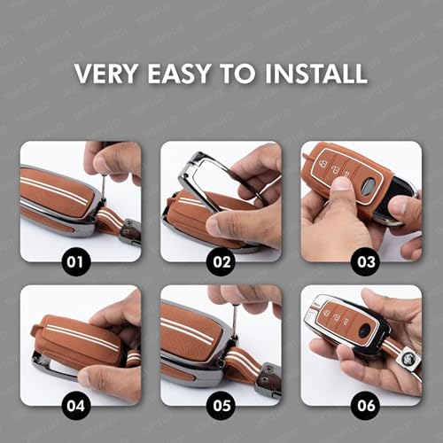 Image of SHOPOFLUX Metal Key Cover Compatible with Mahindra BE 6, XEV 9 EV, XUV 7XO Smart Key (Metal Silicone Brown)
