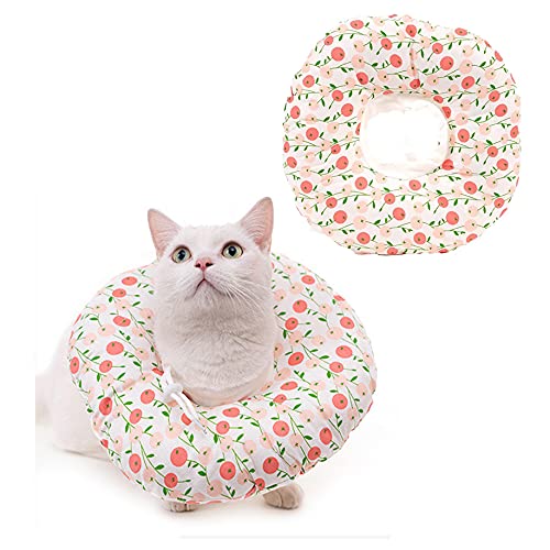 YOUQI Cat Cone Adjustable Recovery Collar Soft After Surgery for Cats Small Dogs,Neck Cone for Kitties and Puppies,Wound Healing Protective E Collar Elizabethan Collars. (M-Flower)