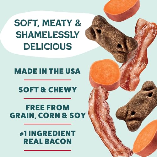Image of Shameless Pets Bacon Me Crazy Meaty Tenders, Soft Dog Treats, 1.5 Pound (Pack of 12)