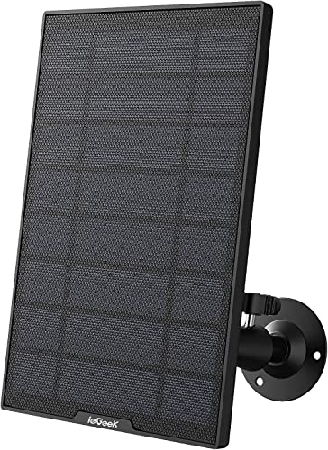 ieGeek Solar Panel for Security Camera Outdoor, Solar Panel with 10ft USB Cable Compatible with 5V Rechargeable Battery Camera, Continuous Power Supply for Security Camera (No Camera)