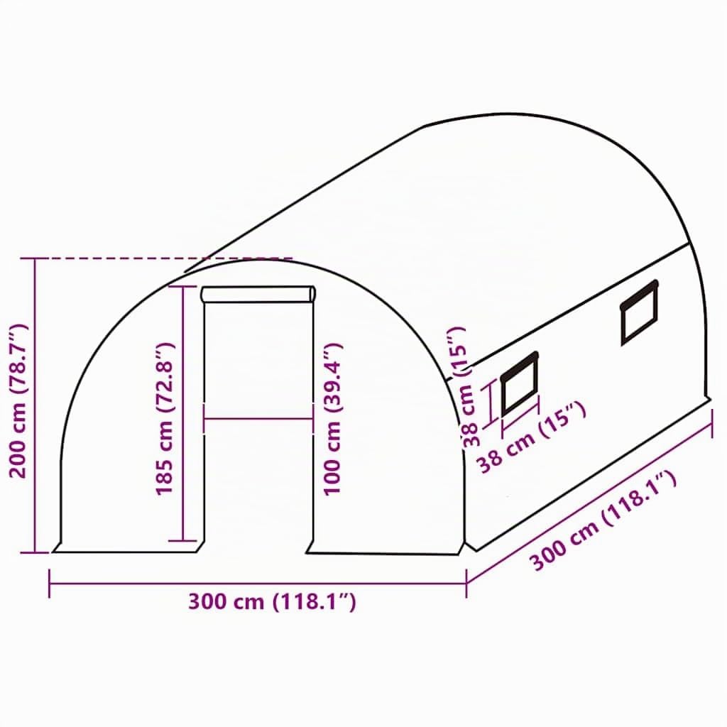 Bâche pour Serre, Bâche de Rechange Film Plastique pour Serre de Jardin (9 m²) 3x3x2 m Transparent