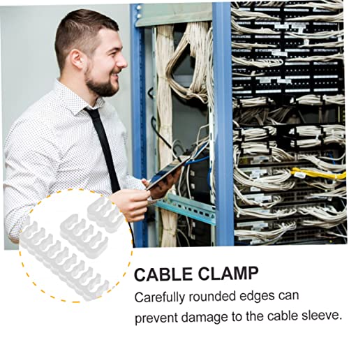 48 piezas organizador de cables de energía para debajo del escritorio, gestión de cables y pinza para cables miniatura 7