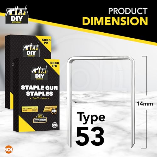 SOL 5000pk Staple Gun Staples Type 53-14mm – Heavy-Duty Galvanised Staples for Upholstery, DIY, and Office Use – Compatible with Most Staple Guns – Durable & Reliable Refill Pack 2 SOL 5000pk Staple Gun Staples Type 53-14mm – Heavy-Duty Galvanised Staples for Upholstery, DIY, and Office Use – Compatible with Most Staple Guns – Durable & Reliable Refill Pack - Image 2