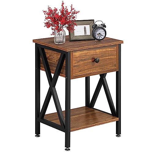 Table d'appoint avec tiroir de rangement spacieux et pieds réglables pour lit de dortoir