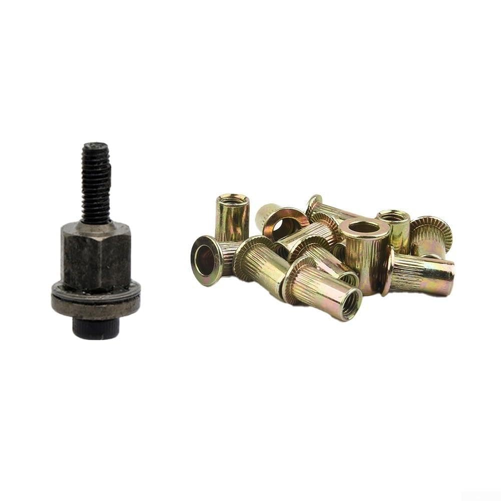 Kit de herramientas de tuerca de remache manual, juego de tuercas de inserción M3-M10 con cabeza de mandril, piezas de repuesto de remachadora de hierro galvanizado para M3 M5 M6 M8 M10 (M6)