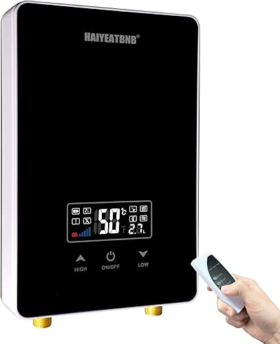 Miniatura 1 de HAIYEATBNB Calentador de agua eléctrico sin tanque de 6.5Kw 220v, calentador de agua caliente bajo demanda, capaz de cambiar entre grados Fahrenheit