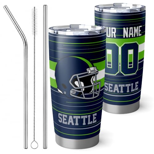 Image of Seattle Tumbler 20oz Travel Mug Gifts Custom Name Number