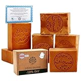 GRÜNE VALERIE® Original Aleppo Seife Set 6 x 200g (1200g+) mit 20% / 80% Lorbeeröl/Olivenöl | 6...