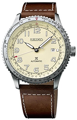 SEIKO Prospex Sky Navitimer Automatic Pilot Watch Beige SRPB59K1