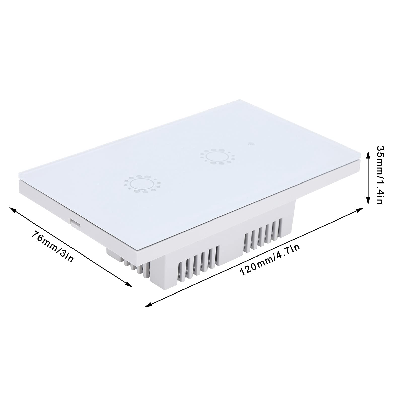 Cocoarm Interruttore Touch Wi-Fi, Interruttore Smart Touch da 95 a 240 V CA Pannello di Controllo WiFi a 2 per l'uso a Parete di Controllo Vocale dell'app Remota nell'officina di Casa e Ufficio