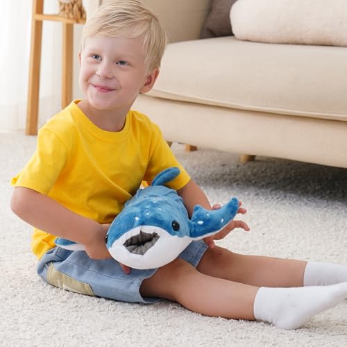 Image of Mukouxun 18.5 inch Whale Shark Stuffed Animal Whale Shark Plush Whale Shark Kids Plush Toy Pillows Stuffed Blue Whale Doll