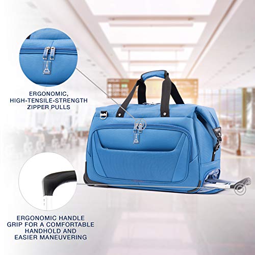 Travelpro Maxlite 5-Carry-On Rolling Duffel Bag, Azure Blue, 20-Inch