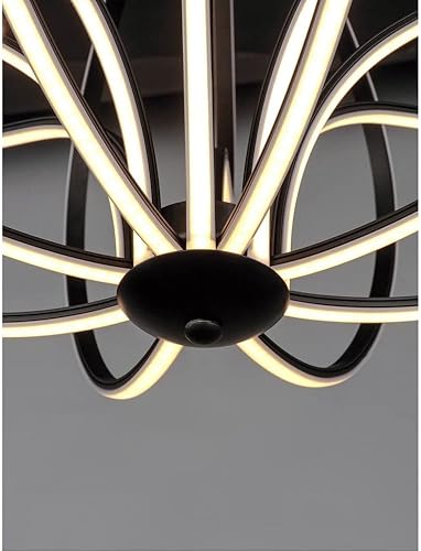 Miniatura 6 de ET2 E21174-PC Aura - Moderna iluminación de techo colgante LED de acrílico con ondas desplazadas, 14 luces de 60 vatios, 18 pulgadas de alto x 17