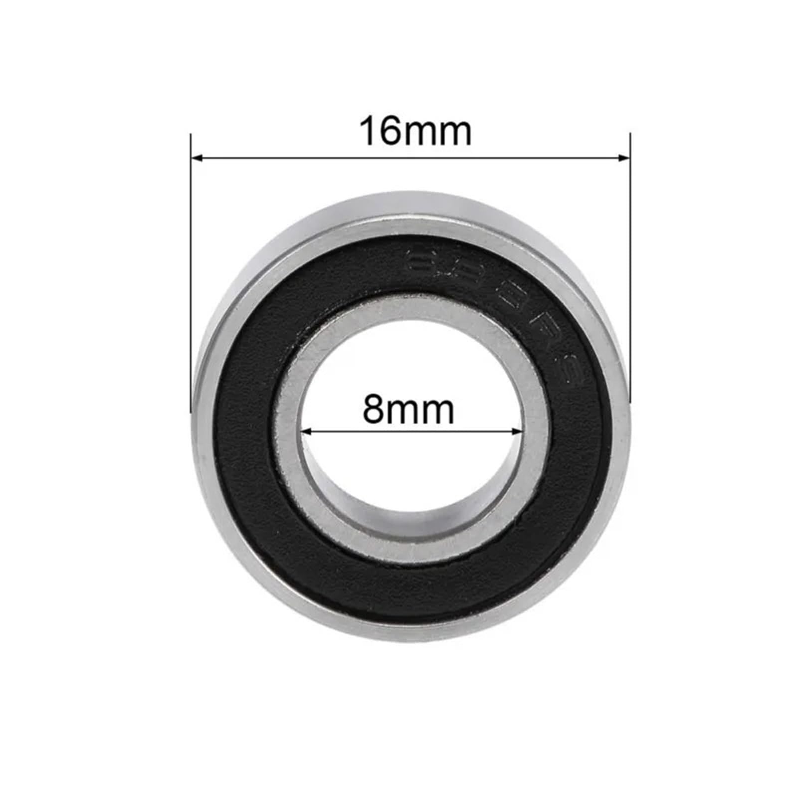 Lot de 10 roulements à billes à rainure profonde 688rs 684 685 686 687 688 689 ZZ RS 2RS 2RS - Roulements d'étanchéité en caoutchouc pour patins à roulettes de longboard (2RS noir, 689 9 x 17 x 5 mm
