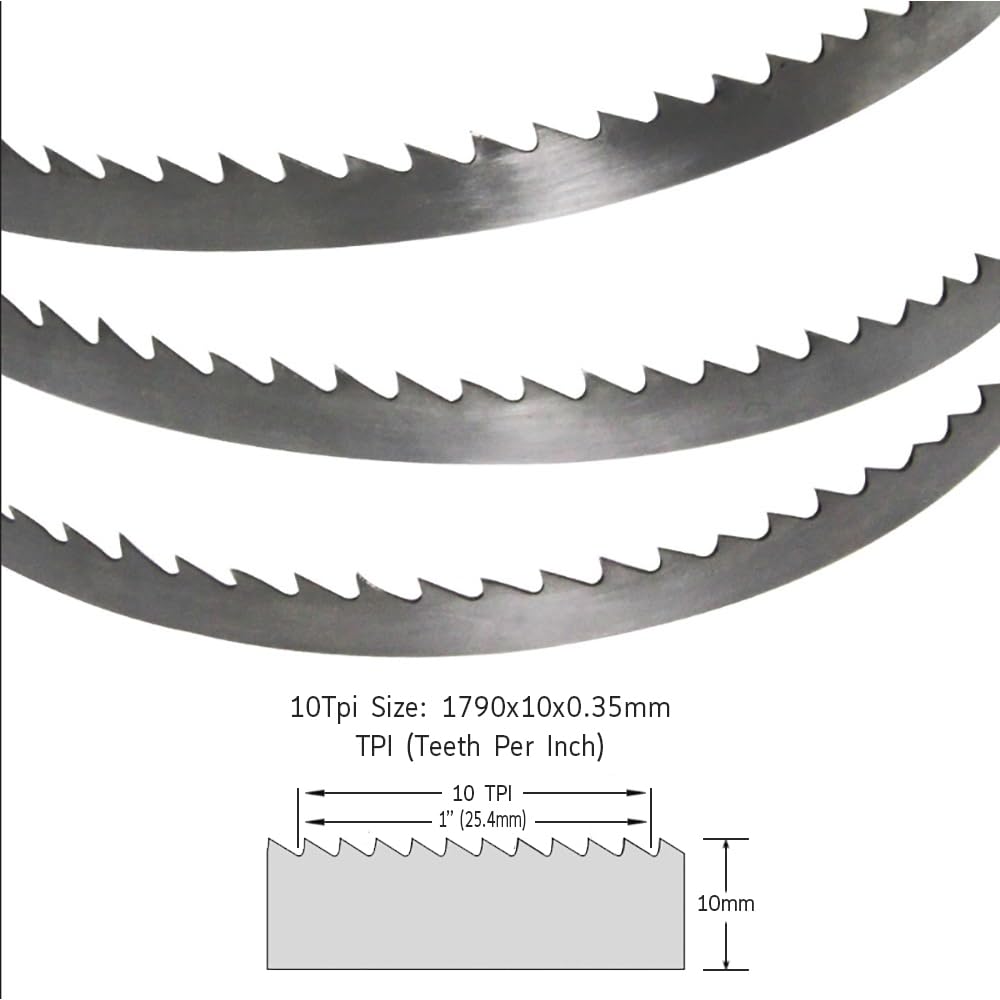 Lot de 4 Lames de Scie à Ruban 1790 x 10 x 0,35 mm 10 dents, Lames de Scie à Bois Pour Bois Plastique, Convient pour HBS 251/HBS261