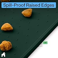 Vista 103 de GORILLA GRIP - Tapete de silicona 100% impermeable con bordes elevados sin BPA para mascotas, tapetes para alimentos de perros y gatos que contienen