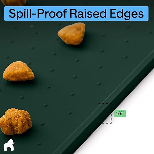 Miniatura 103 de GORILLA GRIP - Tapete de silicona 100% impermeable con bordes elevados sin BPA para mascotas, tapetes para alimentos de perros y gatos que contienen