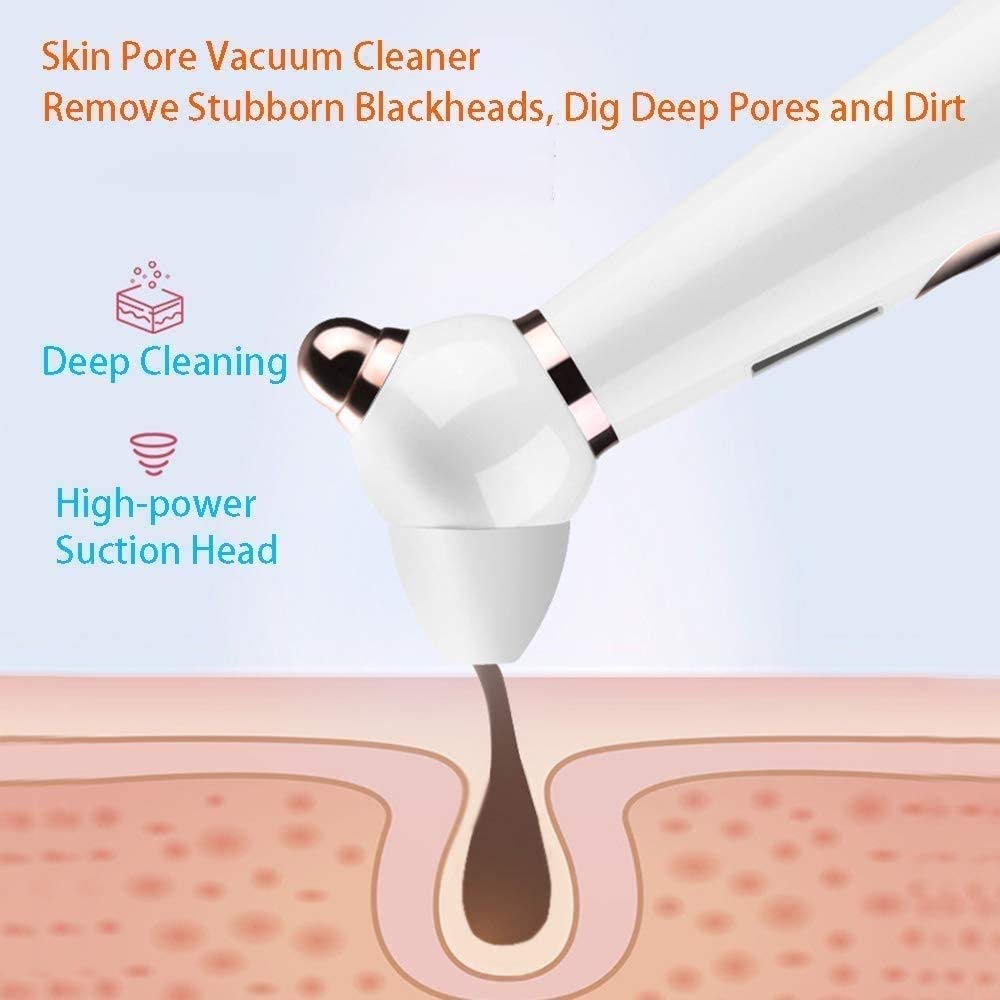 Blackhead Remover Vacuum Blackhead Strumento di rimozione Aspirapolvere Blackhead Aspirapolvere, Viso ricaricabile USB Aspirapolvere Acne Comedo Extractor Tool Poro Aspirapolvere Aspiratore con
