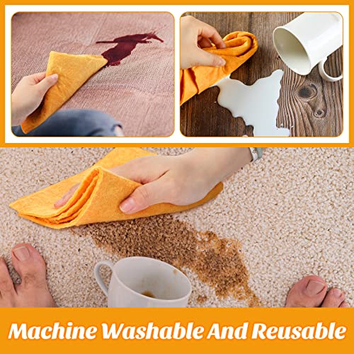 Roshtia 10 Pcs Absorbent Shammy Cloth Car Drying Chamois Towel Machine Washable Multi Purpose Towels Anti Scratch Reusable Towel 20 X 27 Inch For Cars Home Kitchen Bathroom Pet Cleaning, Orange #TOP6