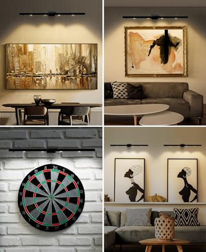 TINTINDOC Luz de Imagem de Bateria para Pinturas, 3 Luzes de Arte de Iluminação para Parede com Cont