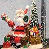 Christmas Musical Snow Globe Lantern Battery Operated with 6 Hour Timer, Santa Lighted Snow Globe Train Spinning Water Swirling Glitter Christmas Decoration Gifts(10.6 x 4.3 x 8.3 Inches)