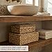 Decorative Storage Boxes with Lids - Set of 2 Beautiful Wicker Organizer Bins for Your Shelves & Home Decor - Safely Store Your Photos, Documents, and Memory Box Keepsakes in a Stylish Rattan Design